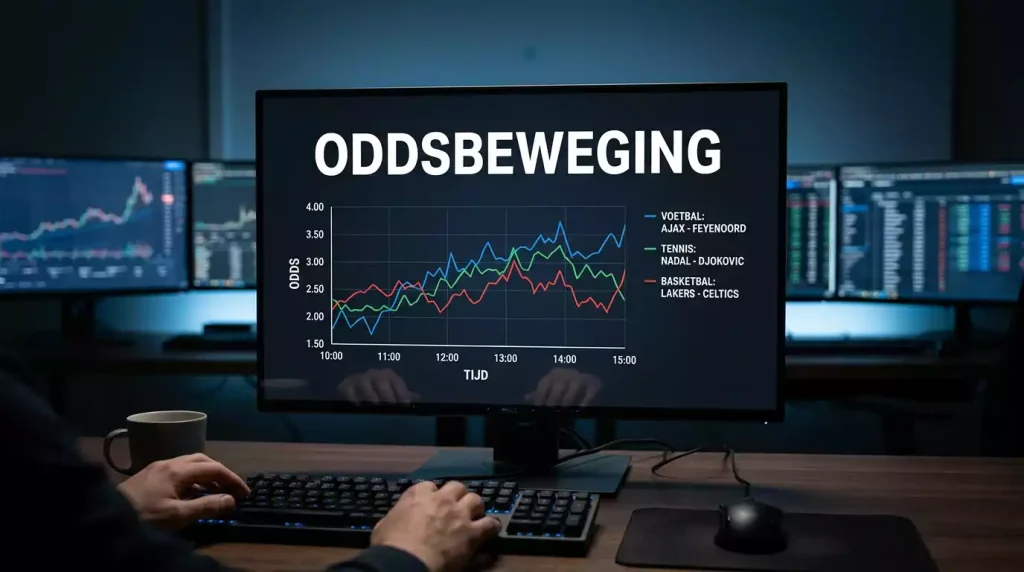 Grafiek met bewegende odds lijnen voor honkbal weddenschappen