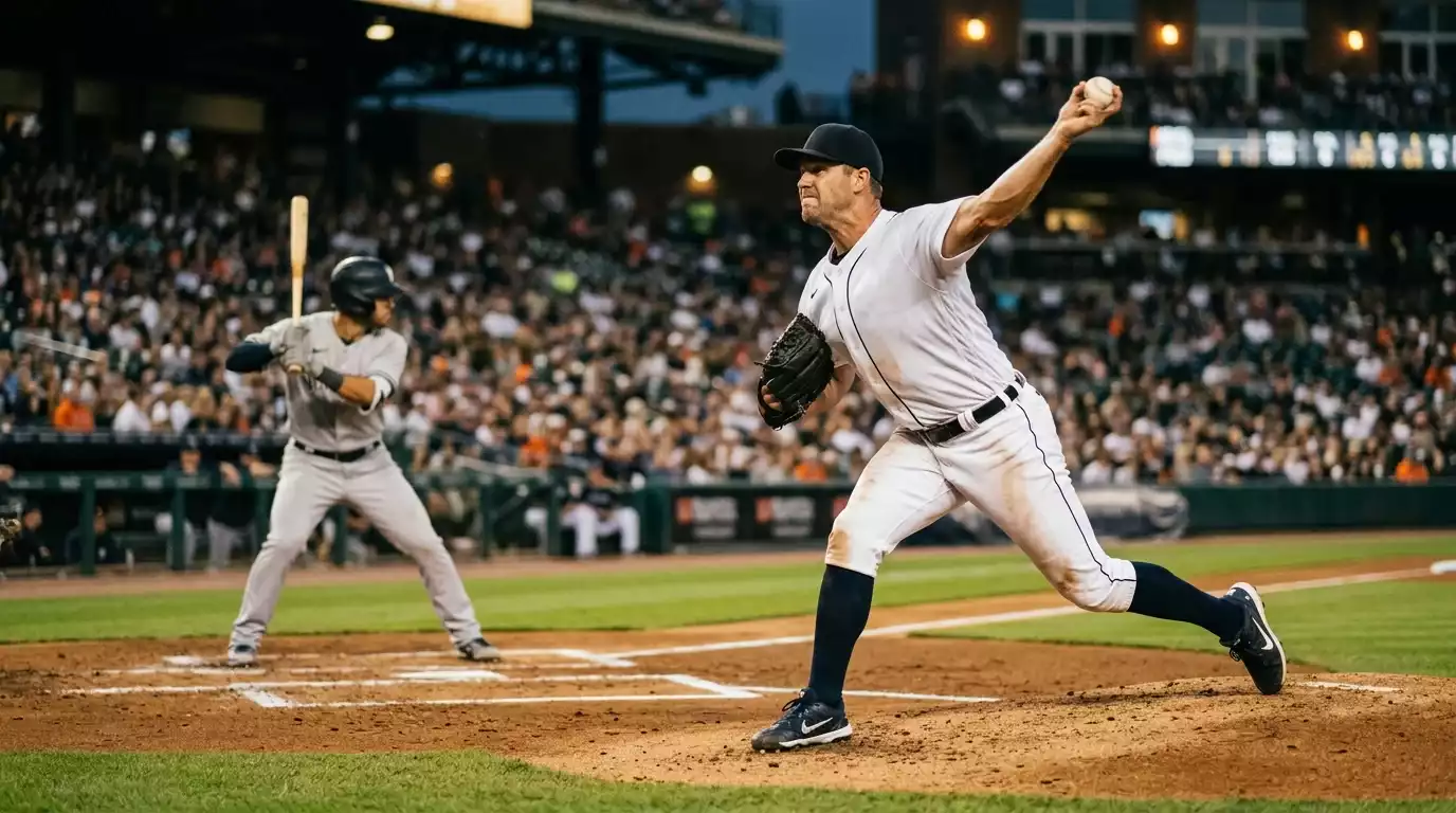 Pitcher en batter in directe confrontatie tijdens een MLB-wedstrijd