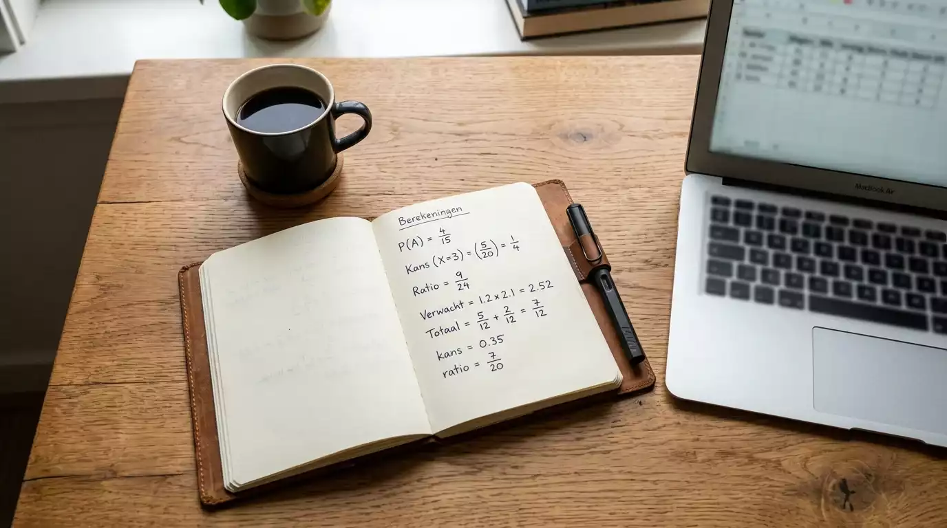 Notitieblok met implied probability formule en honkbal odds berekeningen