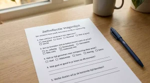 Vragenlijst formulier met pen voor gokgedrag zelftest