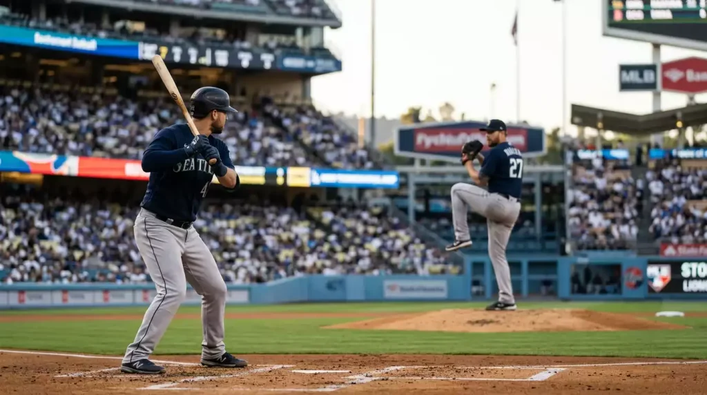 Linkse batter tegenover rechtse pitcher in een MLB-wedstrijd