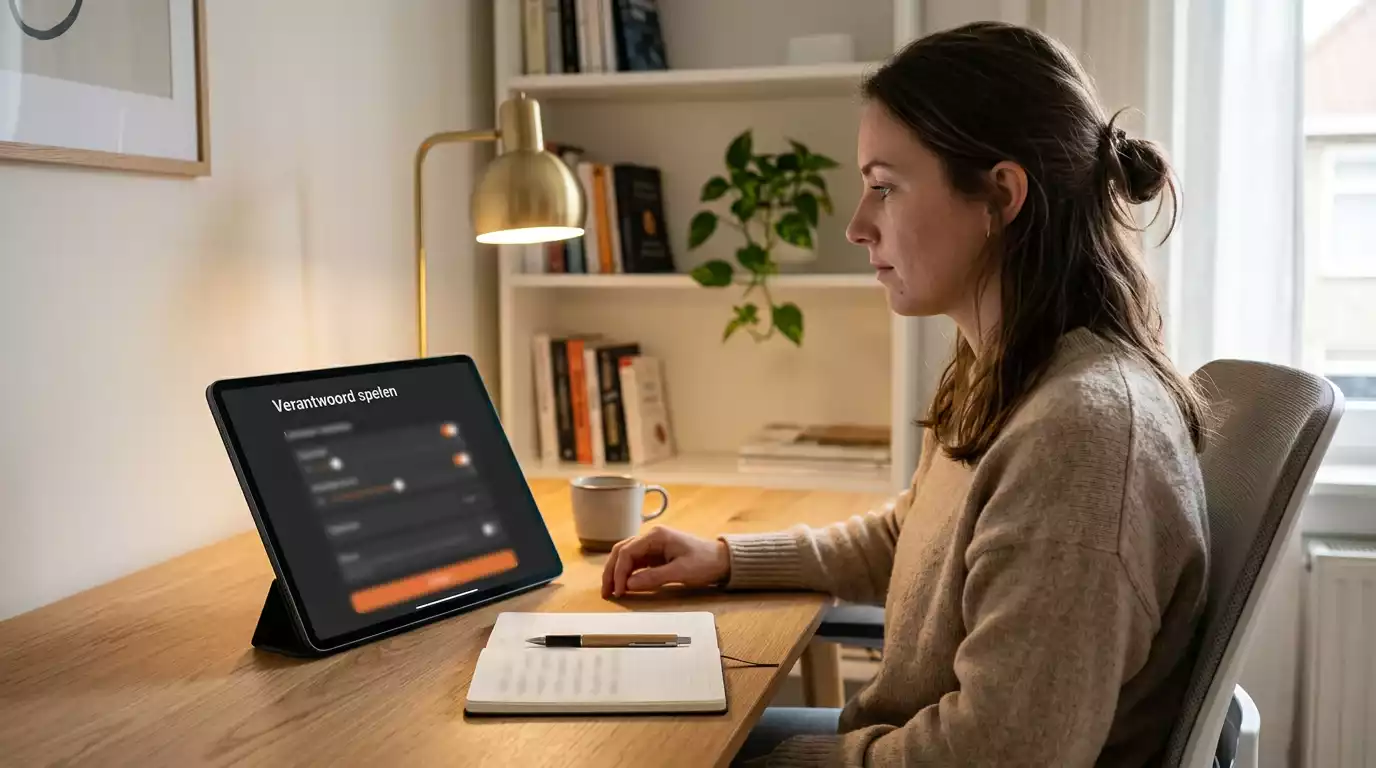 Persoon stelt limieten in op een wedden-app met zichtbare bankroll management